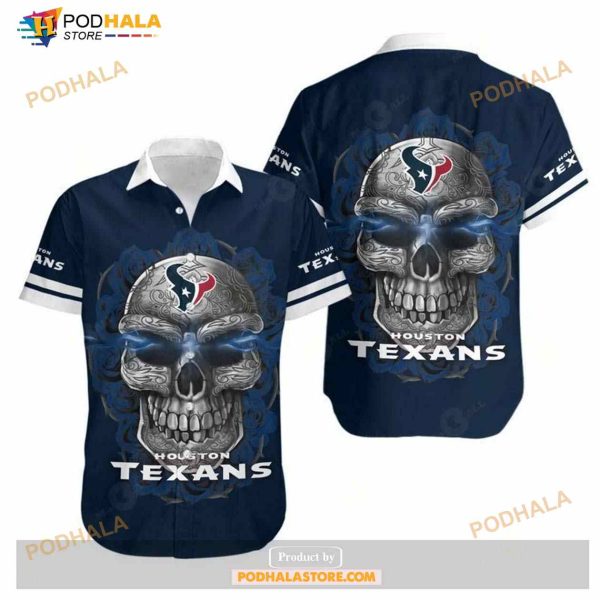 Houston Texans Sugar Skull NFL Gift For Fan Hawaiian Shirt