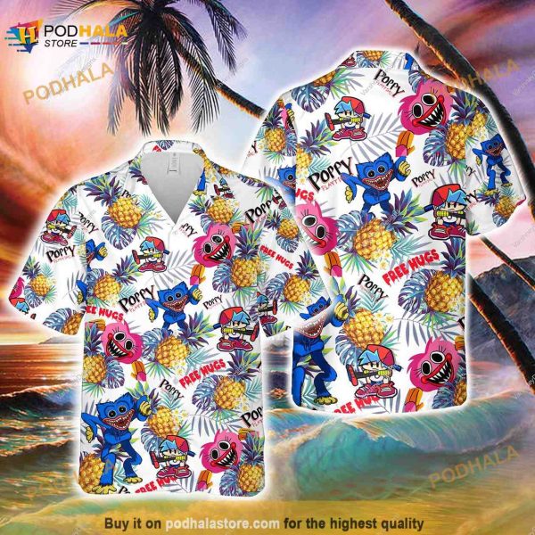 Huggy Wuggy Tropical Huggy Wuggy Birthday Hawaiian Shirt, Huggy Wuggy Beach Aloha Shirt