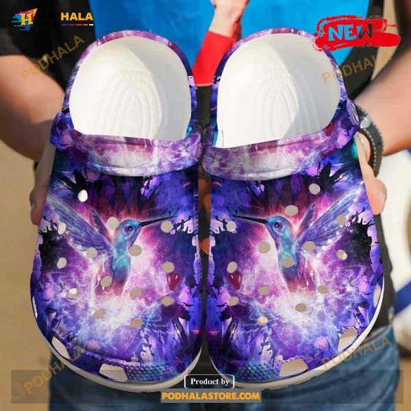 Hummingbird Purple For Unisex & Kids Crocs Clog Shoes