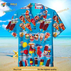 Ice Cream 3D Printed Hawaiian Shirt, Funny Summer Vacation Gifts