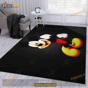 Illustration Mickey Mouse Children Yellow Cartoon Toy Area Rug Home Decor