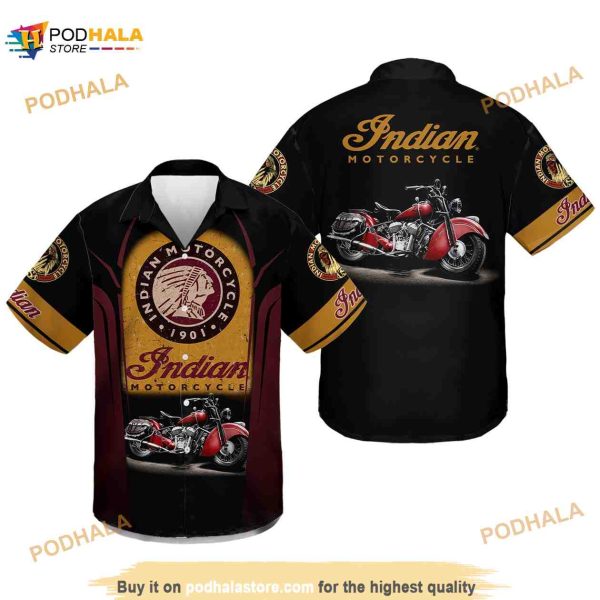 Indian Motorcycle Hawaiian Shirt, Funny Button Shirt For Mens