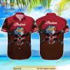 Indian Motorcycle Hawaiian Shirt, Skull Button Funny Aloha Shirt