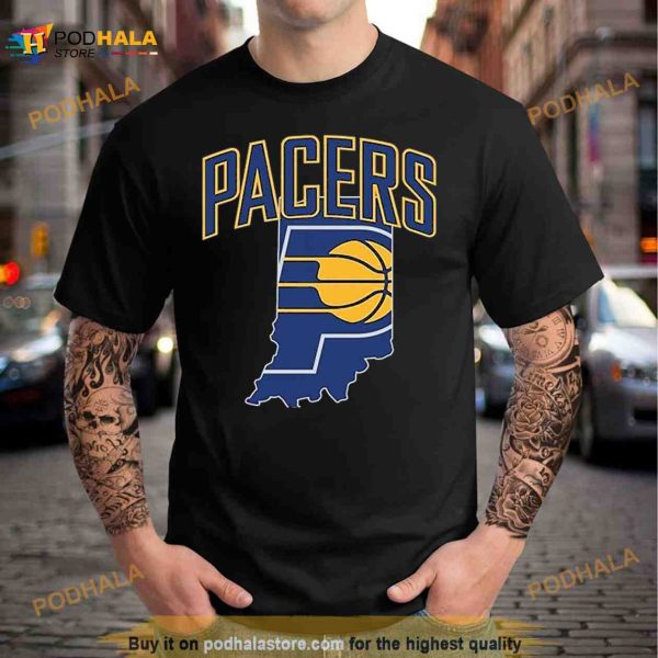 Indiana Pacers Basketball Map Logo 2023 Shirt
