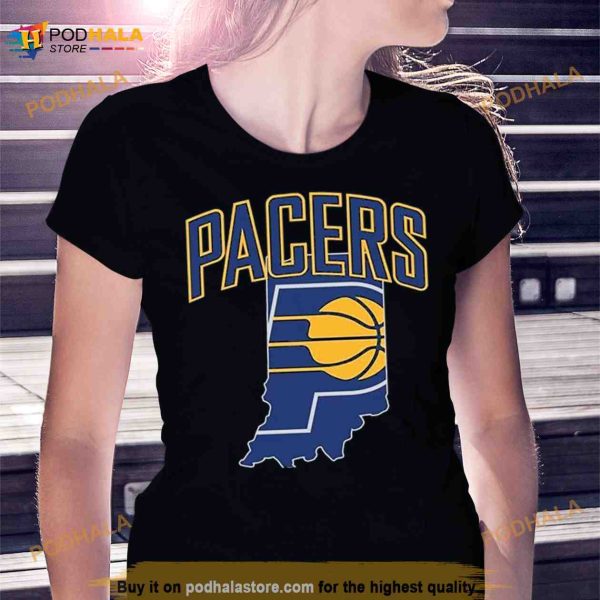Indiana Pacers Basketball Map Logo 2023 Shirt
