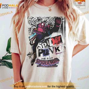 Into the Spider-Verse Shirt, Retro Spider Punk Tee,  MCU Marvel Gift For Fans