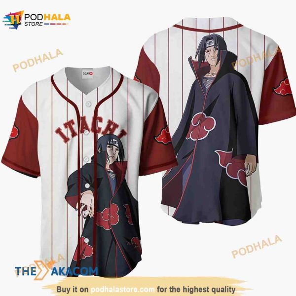 Itachi Uchiha Akatsuki Anime Sport Style 3D Baseball Jersey Shirt
