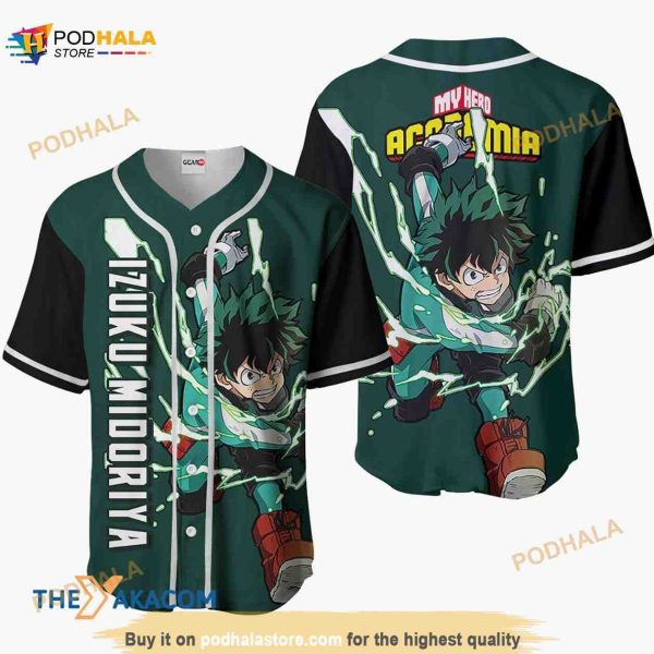 Izuku Midoriya My Hero Academia Anime 3D Baseball Jersey Shirt