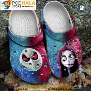 Jack Skeleton And Sally Cartoon 3D Crocs Clog Shoes
