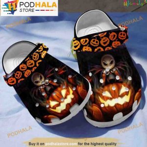 Jack Skellington Angry Pumpkin 3D Crocs Halloween