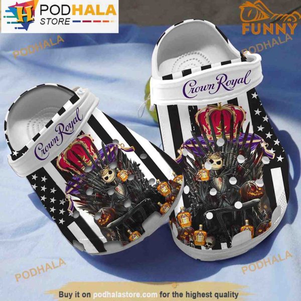 Jack Skellington Crown Royal Purple Halloween 3D Crocs