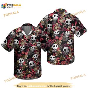 Jack Skellington Funny Hawaiian Shirt, Jack Skellington Summer 3D Aloha Shirt