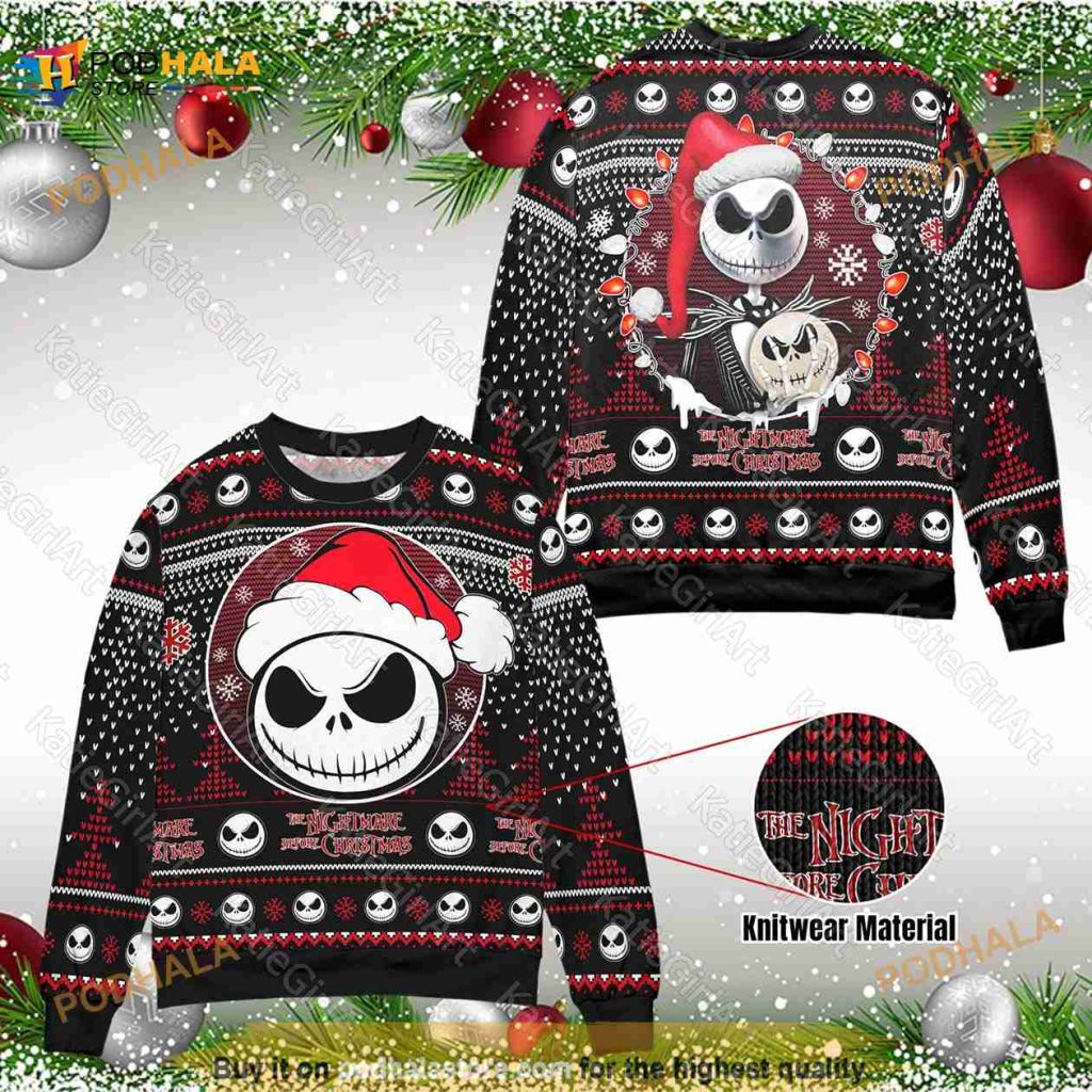 Jack Skellington Unisex Ugly Sweater, Nightmare Before Christmas Gift