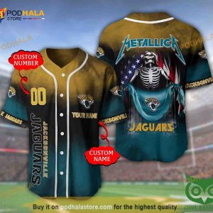 Personalized Name Jacksonville Jaguars NFL Number 3D Baseball Jersey Shirt  - Bring Your Ideas, Thoughts And Imaginations Into Reality Today