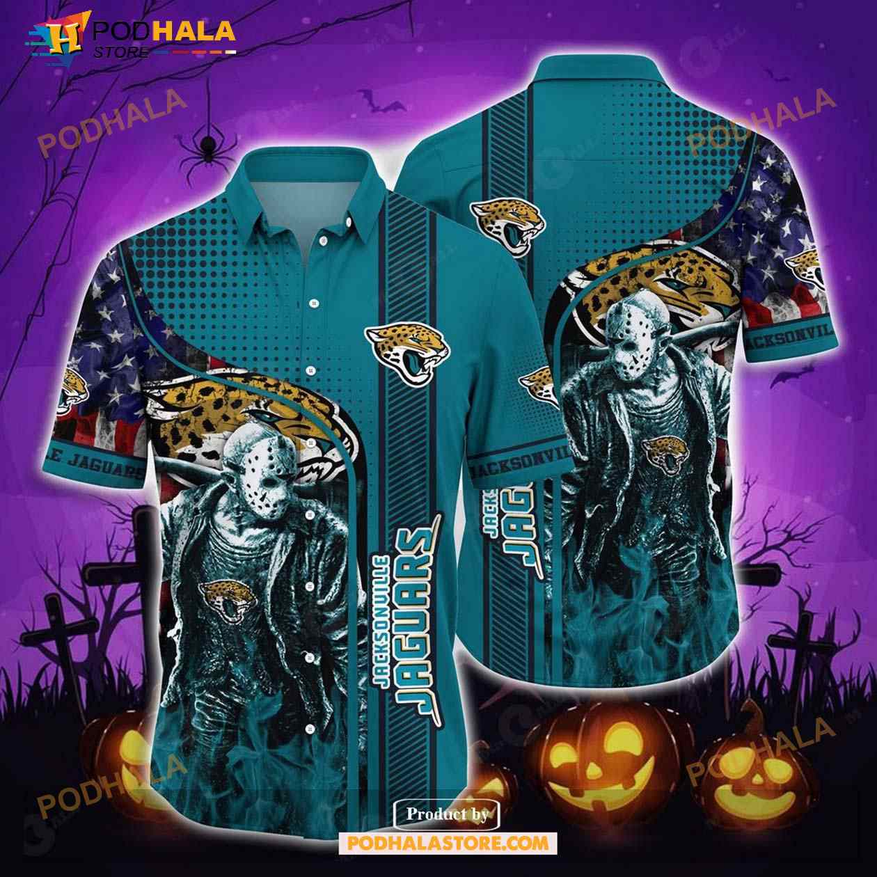 Jacksonville Jaguars Halloween-aloha Shirt Halloween Funny Hawaiian Shirt For Men Women Jacksonville Jaguars Halloween-aloha Shirt Halloween Funny Hawaiian Shirt For Men Women