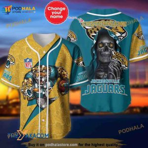 Jacksonville Jaguars NFL 3D Custom Name Number Metallica Baseball