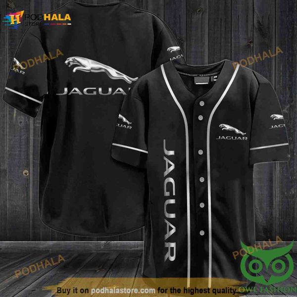 Jaguar Black And Gray 3D Baseball Jersey Shirt