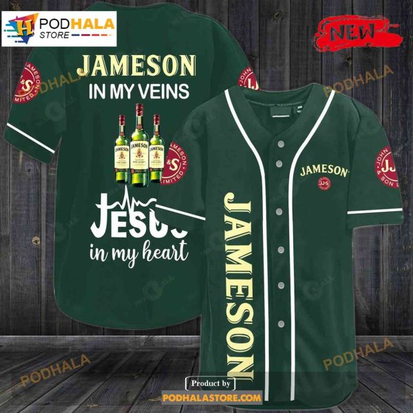 Jameson In My Veins Jesus In My Heart Baseball Jersey