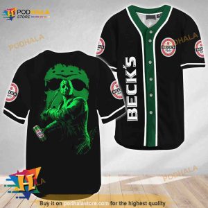 Jason Voorhees Friday The 13th Beck's Beer 3D Baseball Jersey