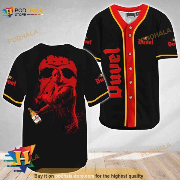 Jason Voorhees Friday The 13th Duvel Beer 3D Baseball Jersey
