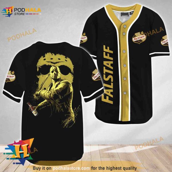 Jason Voorhees Friday The 13th Falstaff Beer 3D Baseball Jersey