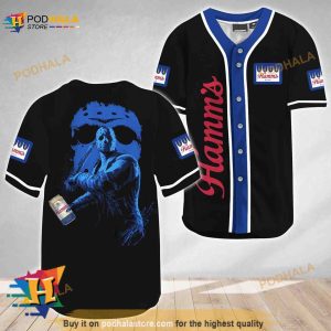 Jason Voorhees Friday The 13th Hamm's Beer 3D Baseball Jersey