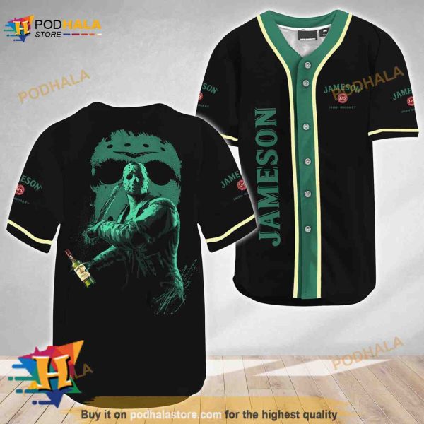 Jason Voorhees Friday The 13th Jameson Whiskey 3D Baseball Jersey