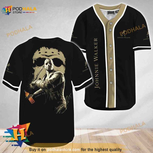 Jason Voorhees Friday The 13th Johnnie Walker 3D Baseball Jersey