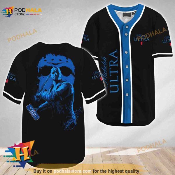 Jason Voorhees Friday The 13th Michelob Ultra 3D Baseball Jersey