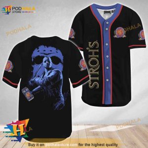 Jason Voorhees Friday The 13th Stroh's Beer 3D Baseball Jersey