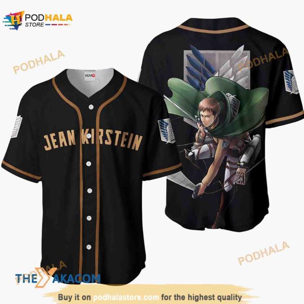 Jean Kirstein Attack On Titan Anime 3D Baseball Jersey Shirt