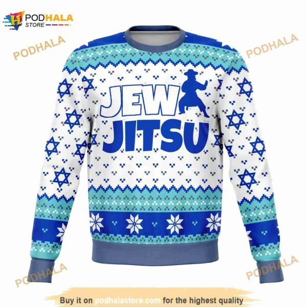 Jewjitsu Ugly Christmas Sweater Unisex Holiday, Funny Xmas Gifts