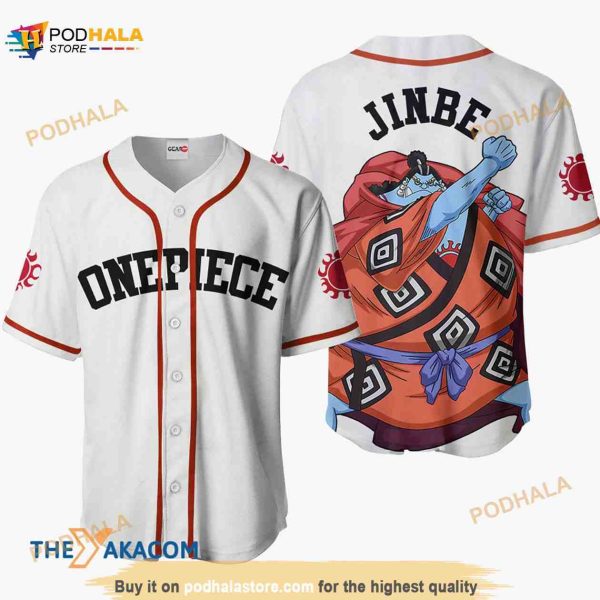 Jinbe One Piece Anime 3D Baseball Jersey Shirt