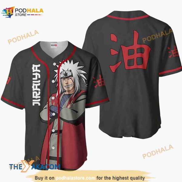 Jiraiya Naruto Anime 3D Baseball Jersey Shirt