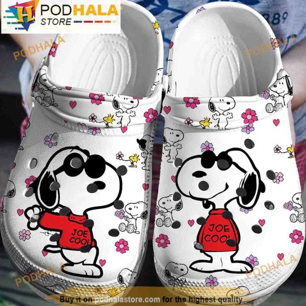 Joe Cool Snoopy Floral Crocs Slippers
