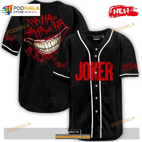 Joker Hahaha Why So Serious Black Baseball Jersey
