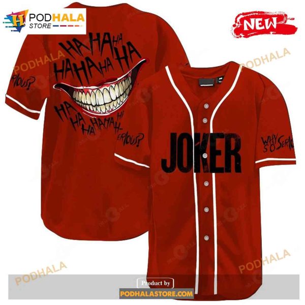 Joker Hahaha Why So Serious Red Baseball Jersey