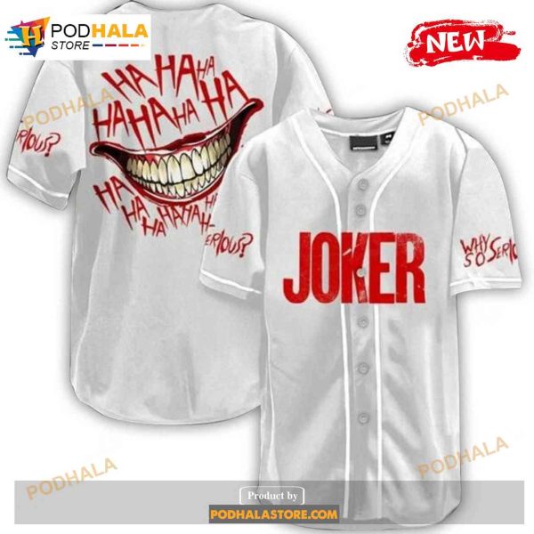 Joker Hahaha Why So Serious White Baseball Jersey