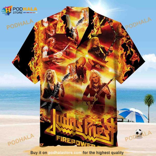Judas Priest Unisex Funny Hawaiian Shirt, Judas Priest Metal Band Shirt