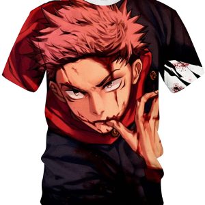 Jujutsu Kaisen Yuji Itadori Mens 3D Anime Shirt Anime Adult Short Sleeve Tees