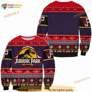 Jurassic Park Ugly Jurassic Park Christmas Sweater, Funy Xmas Gift