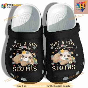 Just A Girl Who Loves Sloths Shoes Crocs Clog Shoes 2