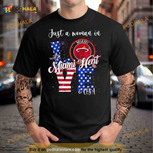Just A Woman In Love With Miami Heat And Usa Shirt 3