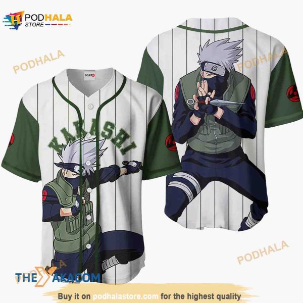 Kakashi Hatake Anime 3D Baseball Jersey Shirt