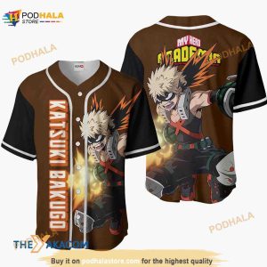 Katsuki Bakugo My Hero Academia Anime 3D Baseball Jersey Shirt