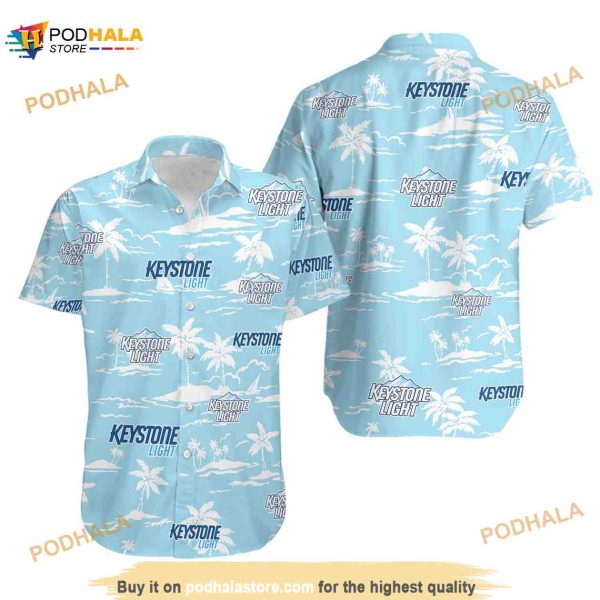 Keystone Light Hawaiian Beach Pattern Shirt, Hawaii Beer Shirt, Keystone Light Hawaiian Summer Shirt