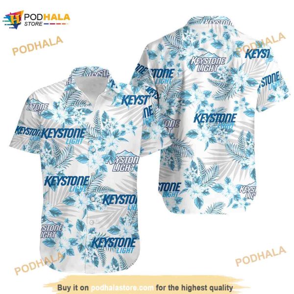 Keystone Light Hawaiian Flowers Pattern Shirt, Hawaii Beer Lover Shirt