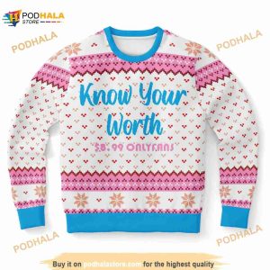 Know Your Worth Ugly Christmas Sweater, Funny Xmas Gifts