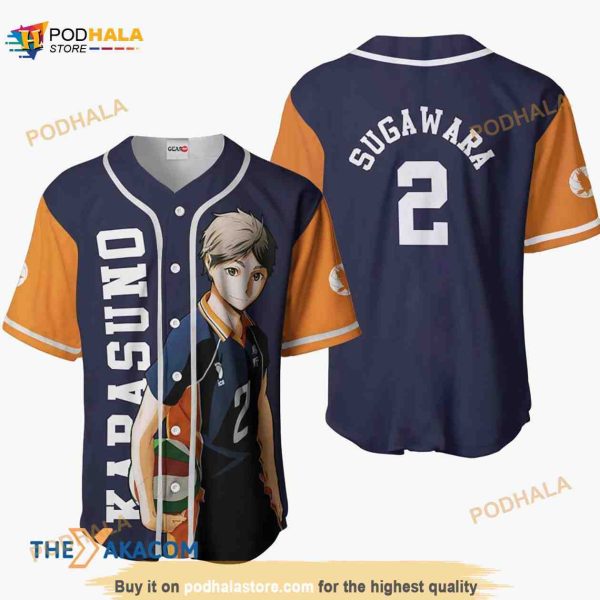Koushi Sugawara Haikyuu Anime 3D Baseball Jersey Shirt