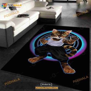 Kung Fu Bruce Cat Area Rug Living Room And Bedroom Rug Home Decor Floor Decor